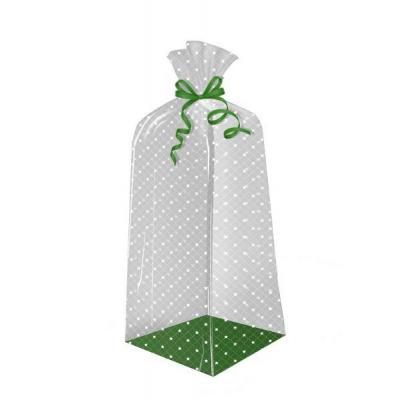 Пакет подарочный прозрачный с жестким дном 30*11*7 см Аргайл 12 шт/уп 30 мкм ЦЕНА ЗА УПАКОВКУ