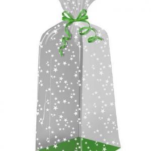 Пакет подарочный прозрачный с жестким дном 30*11*7 см Звездный путь 12 шт/уп 30 мкм ЦЕНА ЗА УПАКОВКУ