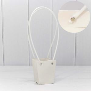 Пакет подарочный ваза для цветов 10*9*6.5 см Белый 441069