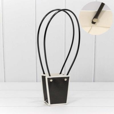 Пакет подарочный ваза для цветов 10*9*6.5 см Черный/белый 443920