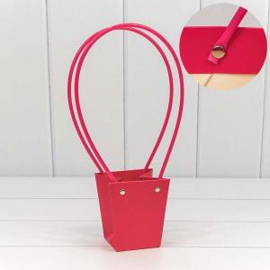 Пакет подарочный ваза для цветов 10*9*6.5 см Малиновый 441043