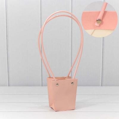 Пакет подарочный ваза для цветов 10*9*6.5 см Розовый 441071