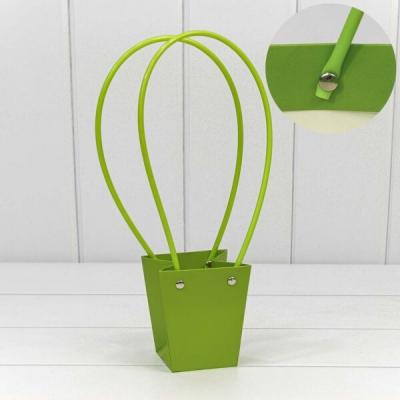 Пакет подарочный ваза для цветов 10*9*6.5 см Салатовый 441046