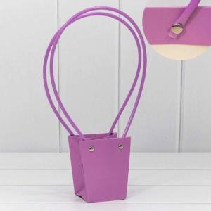 Пакет подарочный ваза для цветов 10*9*6.5 см Сиреневый 443429