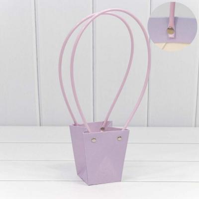 Пакет подарочный ваза для цветов 10*9*6.6 см Бледно-сиреневый 441048