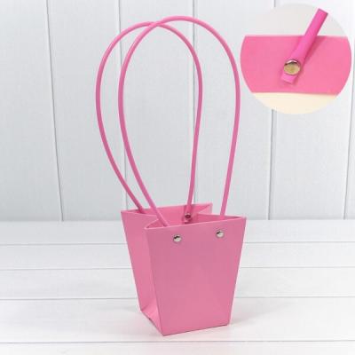 Пакет подарочный ваза для цветов 12.5*12*8 см Лиловый 44077812