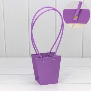 Пакет подарочный ваза для цветов 12.5*12*8 см Темно-сиреневый 44077811