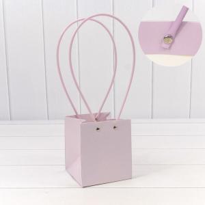 Пакет подарочный ваза для цветов 13*11.5*10.5 см Светло-сиреневый 446975