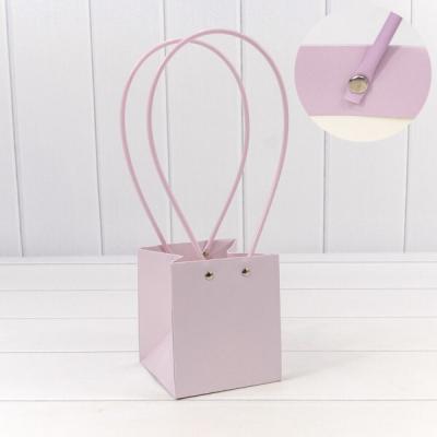 Пакет подарочный ваза для цветов 13*11.5*10.5 см Светло-сиреневый 446975