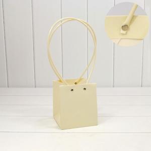 Пакет подарочный ваза для цветов 13*11.5*11.5 см Бежевый 441072