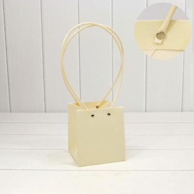 Пакет подарочный ваза для цветов 13*11.5*11.5 см Бежевый 441072