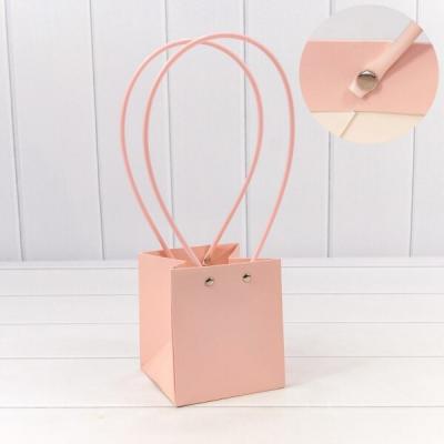 Пакет подарочный ваза для цветов 13*11.5*11.5 см Розовый 441074