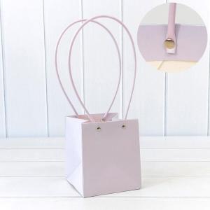 Пакет подарочный ваза для цветов 15*13*13 см Бледно-сиреневый 445121