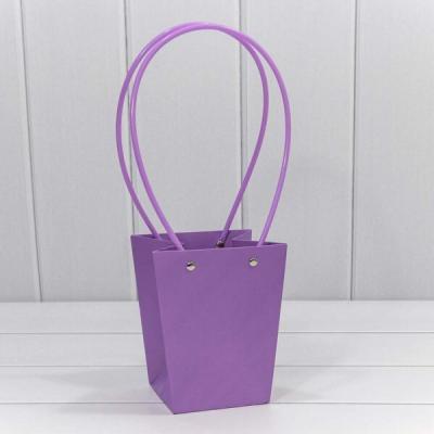 Пакет подарочный ваза для цветов 15.5*13.5*9.5 см Темно-сиреневый 445499