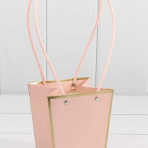 Пакет подарочный ваза для цветов 15.5*13*9.5 см Розовый 445068