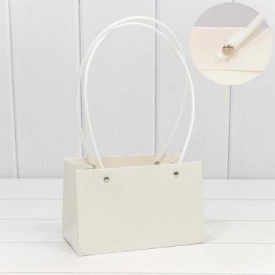 Пакет подарочный ваза для цветов 19*12*10.5 см Белый 441297