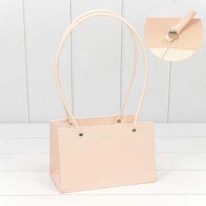 Пакет подарочный ваза для цветов 19*12*10.5 см Персиковый 441298