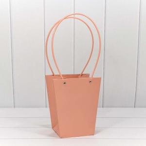 Пакет подарочный ваза для цветов 20*17*12 см Бежево-красный 4420485