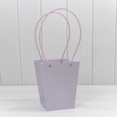 Пакет подарочный ваза для цветов 20*17*12 см Бледно-сиреневый 4420483