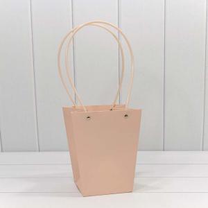 Пакет подарочный ваза для цветов 20*17*12 см Персиковый 4420487