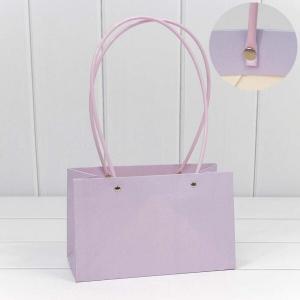 Пакет подарочный ваза для цветов 22*13.5*10.5 см Бледно-сиреневый 441040