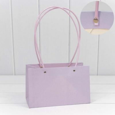 Пакет подарочный ваза для цветов 22*13.5*10.5 см Бледно-сиреневый 441040