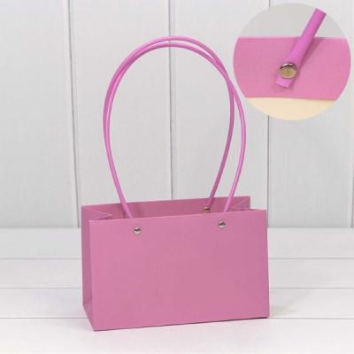 Пакет подарочный ваза для цветов 22*13.5*10.5 см Сиреневый 441584