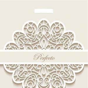 Пакет полиэтиленовый ПВД с прорубной ручкой 90 мкм 42х48 см Перфекто Гипюр 25 шт