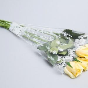 Пакет полипропиленовый для цветов 30х40 см Рюмка Мелодия Цветочки белый 50 шт/уп 621385