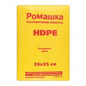 Пакеты фасовочные ПНД 18+8х35 см 7 мкм Ромашка евроблок 90207