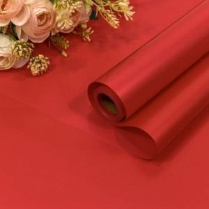 Пленка флористическая матовая в рулоне 58 см*10 м Корейская красный 441521