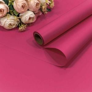 Пленка флористическая матовая в рулоне 58 см*10 м Корейская малиново-розовый 442522