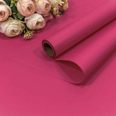 Пленка флористическая матовая в рулоне 58 см*10 м Корейская малиново-розовый 442522