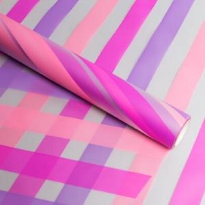 Пленка флористическая матовая в рулоне 60 см*10 м Премиум Радуга фуксия 622525