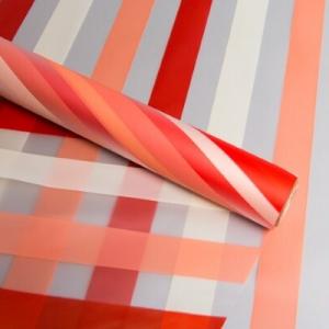 Пленка флористическая матовая в рулоне 60 см*10 м Премиум Радуга красный 622522