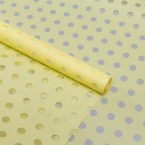 Пленка флористическая матовая в рулоне 70 см*10 м Жемчужины желтый нежный 622517