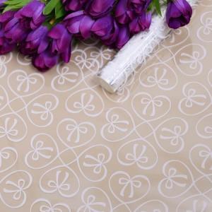 Пленка упаковочная прозрачная с рисунком для цветов и подарков в рулоне Бантики 60 см Белый 621892