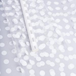 Пленка упаковочная прозрачная с рисунком для цветов и подарков в рулоне Горох18 70 см*8 м Белый 622506