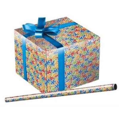 Пленка упаковочная прозрачная с рисунком для цветов и подарков в рулоне Колорит  70 см*10 м 40 мкм