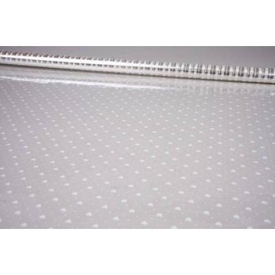 Пленка упаковочная прозрачная с рисунком для цветов и подарков в рулоне Мелкие сердца 70 см*8 м Белый