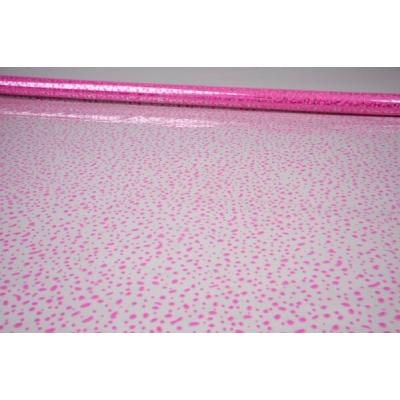 Пленка упаковочная прозрачная с рисунком для цветов и подарков в рулоне Мошка 70 см*8 м розовый