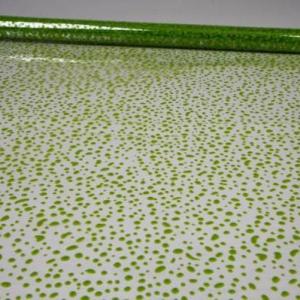 Пленка упаковочная прозрачная с рисунком для цветов и подарков в рулоне Мошка 70 см*8 м салатовый