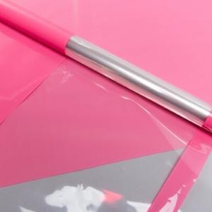 Пленка упаковочная прозрачная с рисунком для цветов и подарков в рулоне Прозрачное окно 60 см Розовый туманный 621390