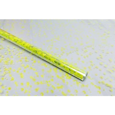 Пленка упаковочная прозрачная с рисунком для цветов и подарков в рулоне Пузыри 70 см Салатовый