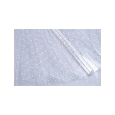 Пленка упаковочная прозрачная с рисунком для цветов и подарков в рулоне Точки 70 см*8 м