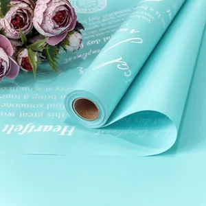 Плёнка флористическая матовая в рулоне 58 см*10 м Good Luck голубой 441579