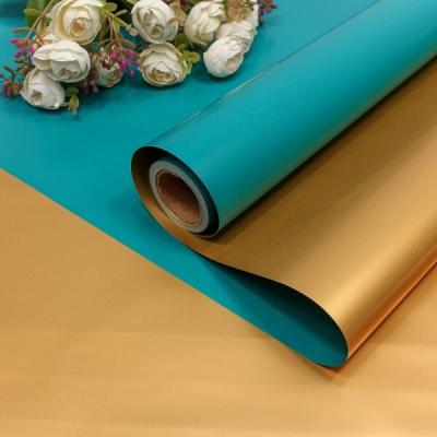 Плёнка флористическая матовая в рулоне двухсторонняя 58 см*10 м Золотой/Бледно-розовый 60 мкм 443925звс