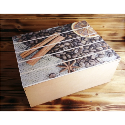 Подарочная коробка деревянная 20*20*11 см Корица 23065