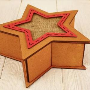 Подарочная коробка деревянная 23.5*24*8 см Звезда 15094