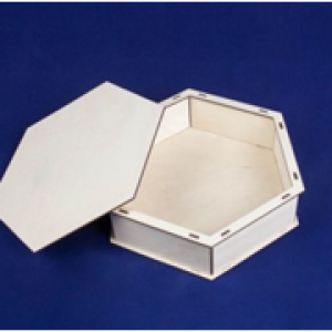 Подарочная коробка из дерева шестигранная с крышкой 22.5*26*7 см Фанера 15325